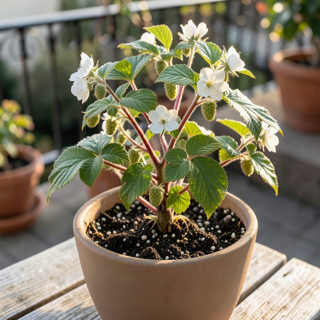 Dwarf Raspberry Plant Blossoms