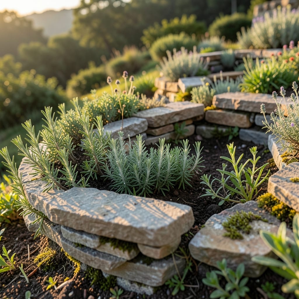 Edible Hillside Herb Spiral