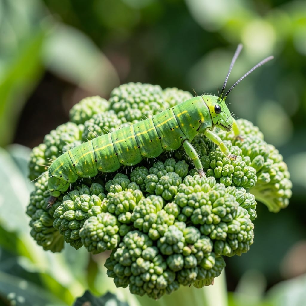 Green Caterpillar on Broccoli: Visual Guide to Spot and Remove Pests