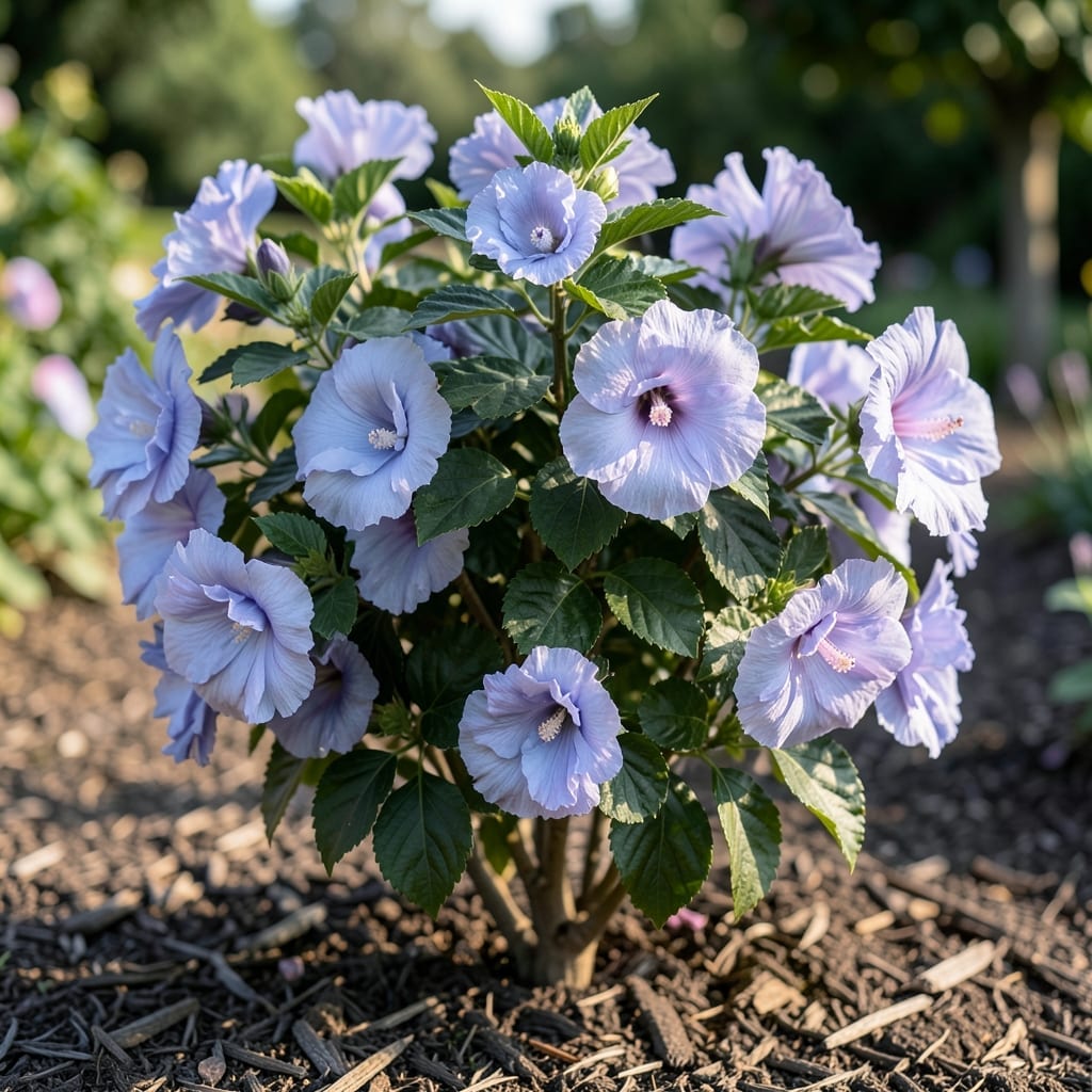 Full Grown Blue Chiffon Rose of Sharon: Care Tips for Vibrant Blooms
