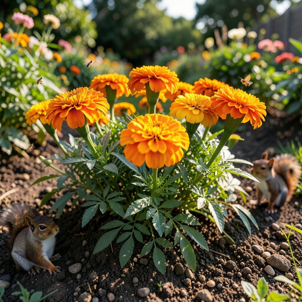 Bright Marigolds for Pest Control
