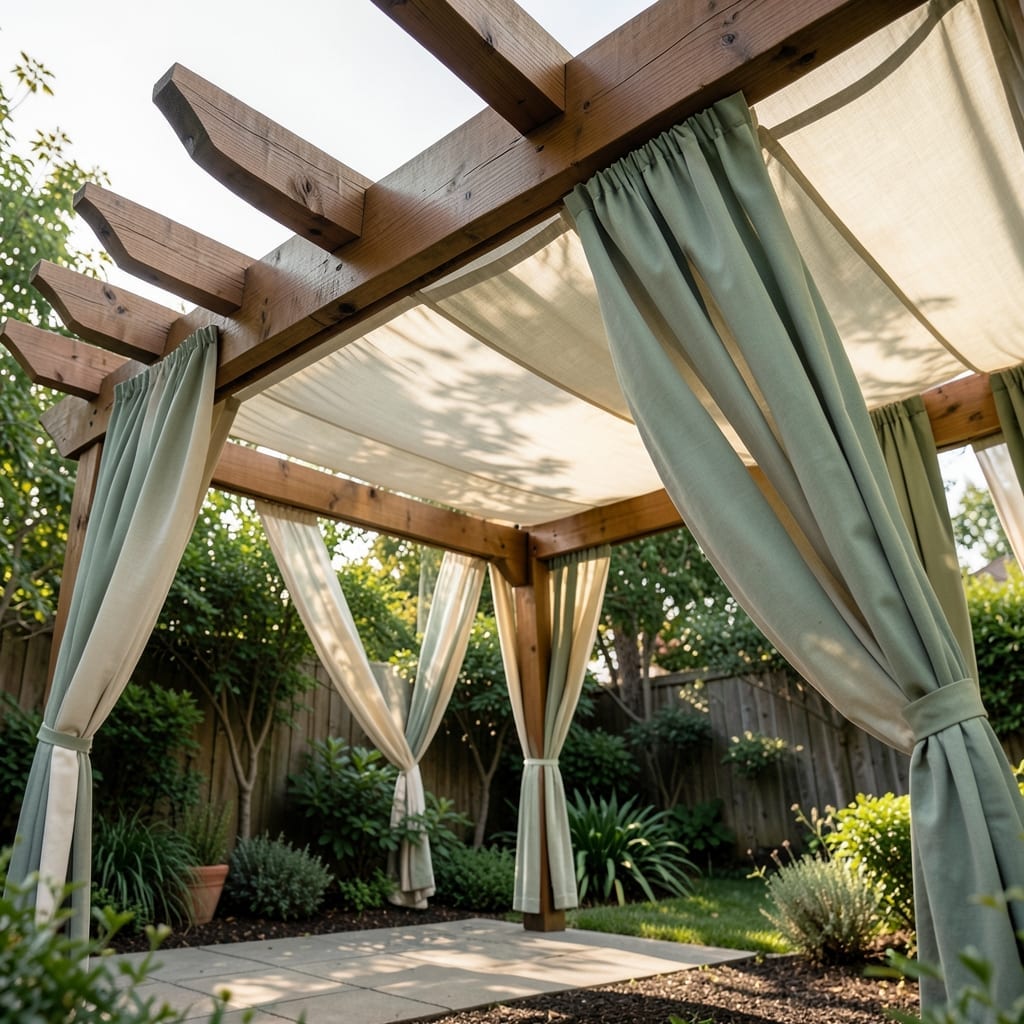 Pergola with Draping Fabric