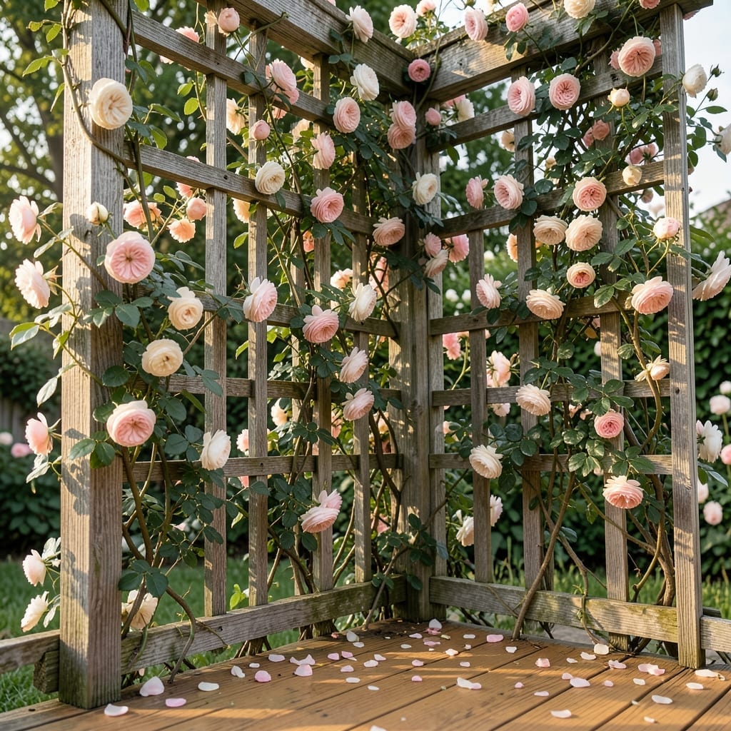 Climbing Rose Trellis Wall