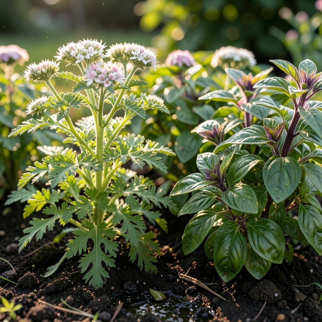 Yarrow and Basil Symbiosis