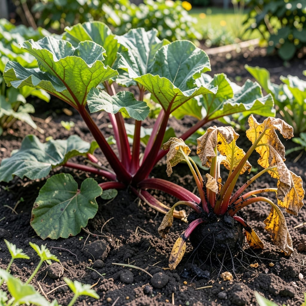 Rhubarb Crown Rot: Causes, Symptoms, and Treatment Methods