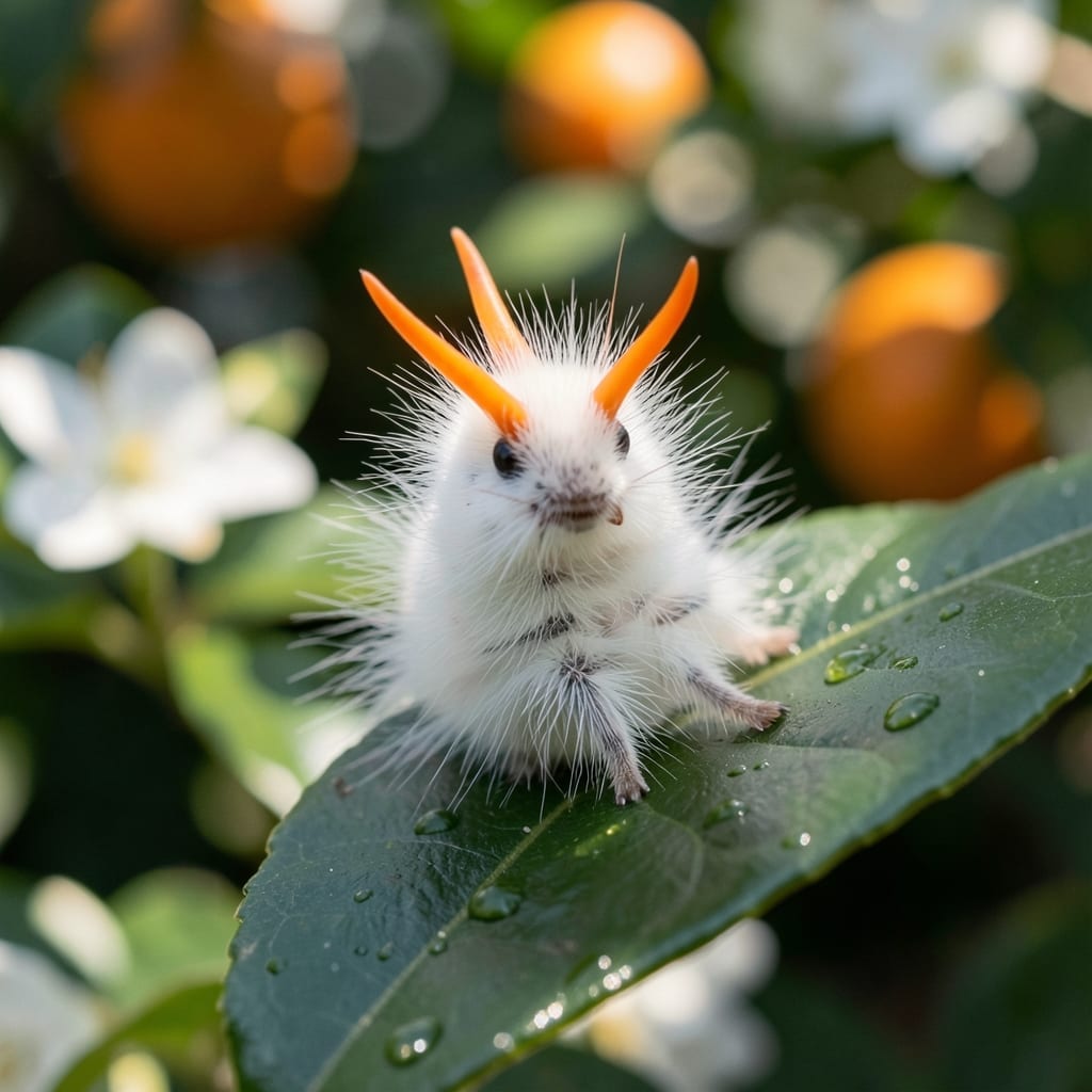 White Fuzzy Caterpillar With Orange Horns: Identification And Safe Removal Methods