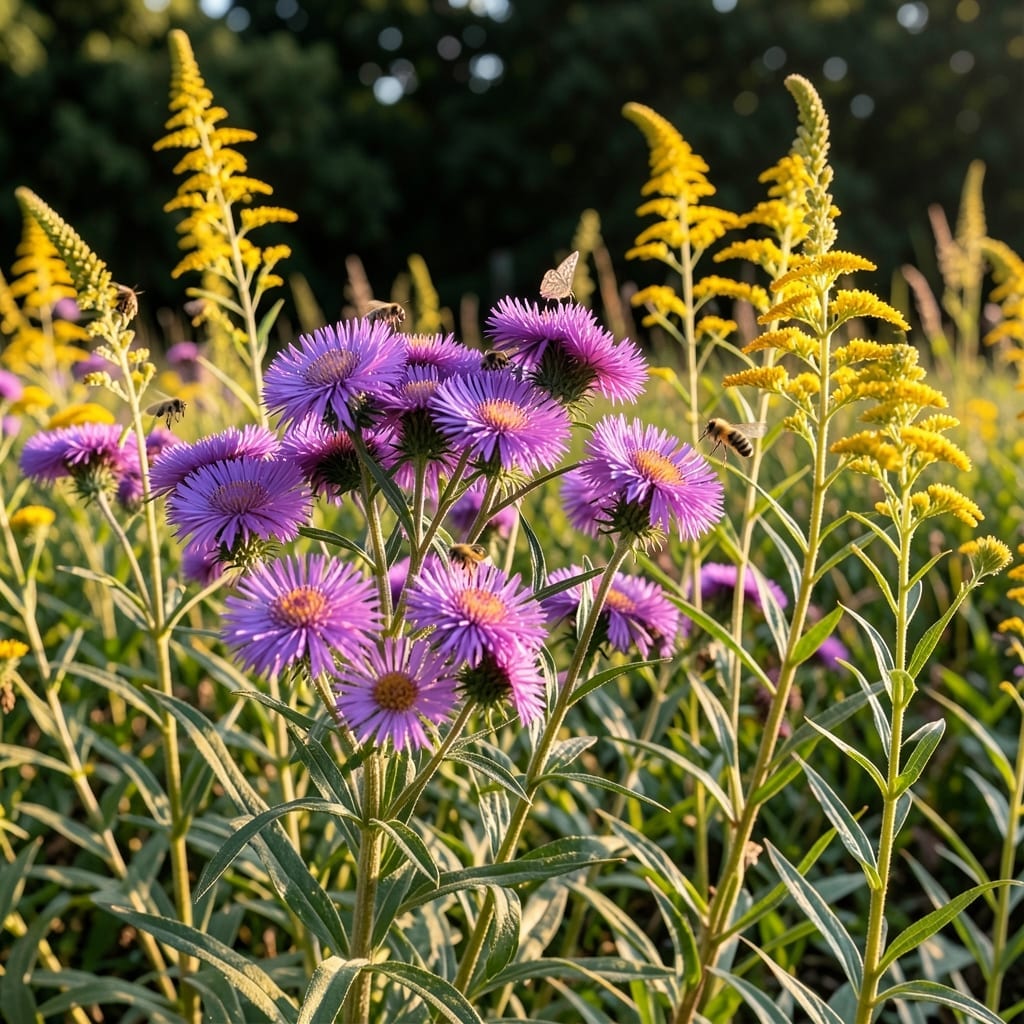 Asters with Goldenrod