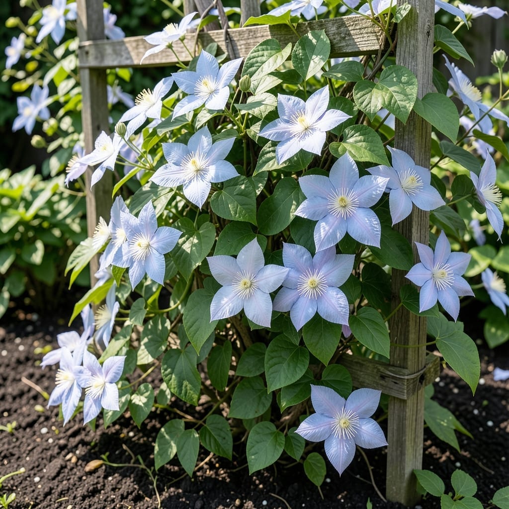 Clematis Blue Light: Ideal Sun Exposure for Vibrant Blooms Clematis Blue Light: Ideal Sun Exposure for Vibrant Blooms