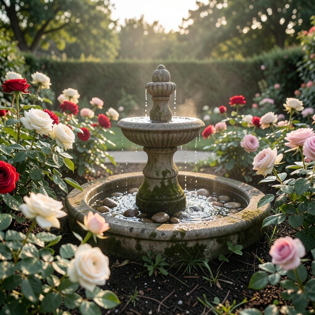 Rose Garden with Water Feature