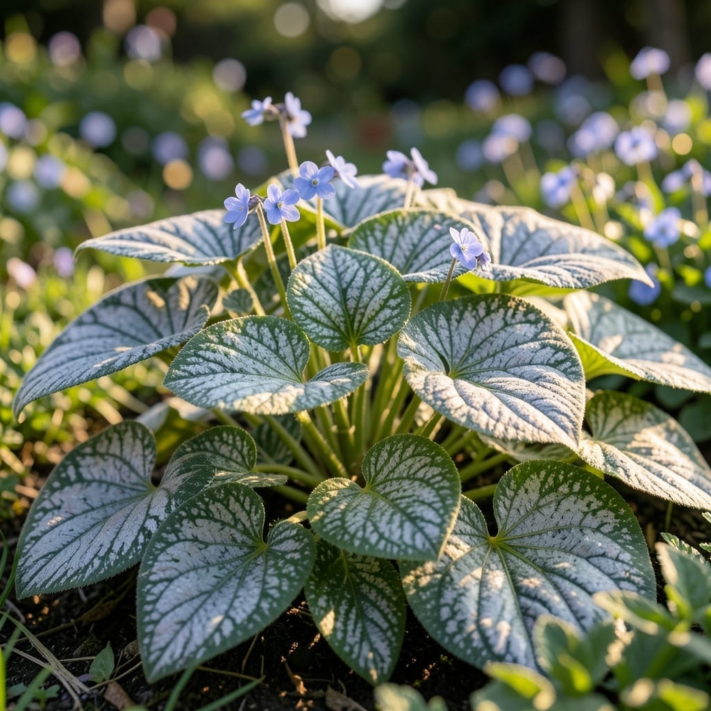 Brunnera with Silver Leaves