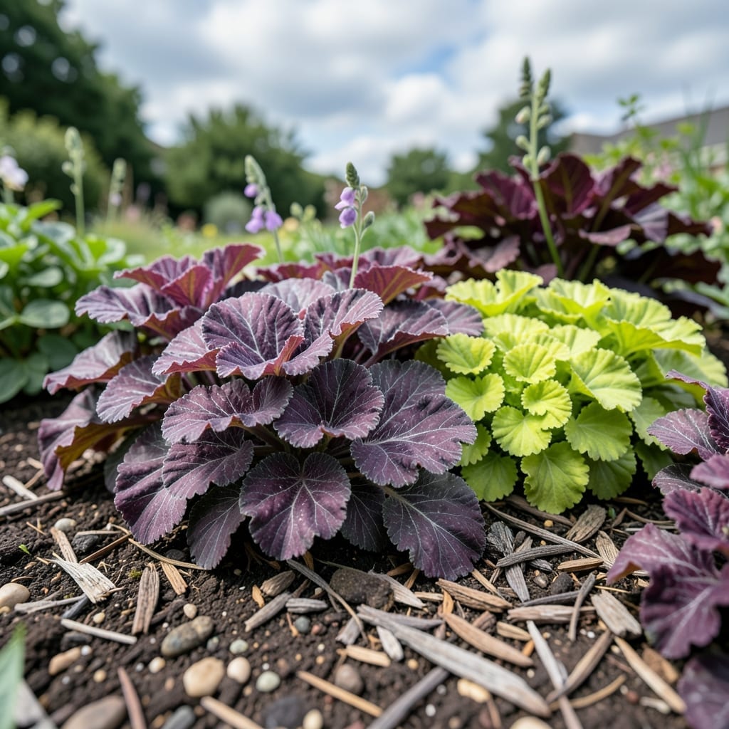 Coral Bells with Colorful Leaves
