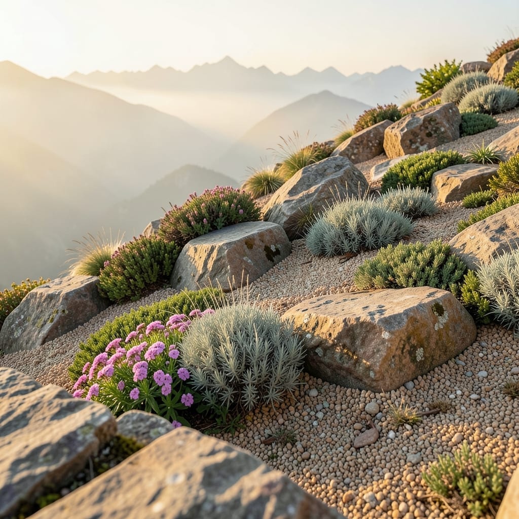 Rock Garden with Alpine Plants
