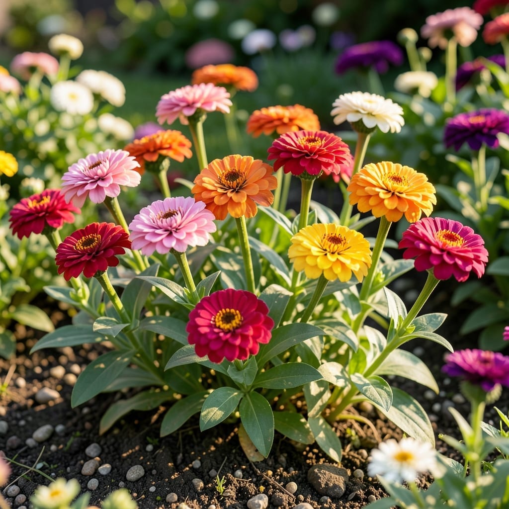 Pompon Zinnias