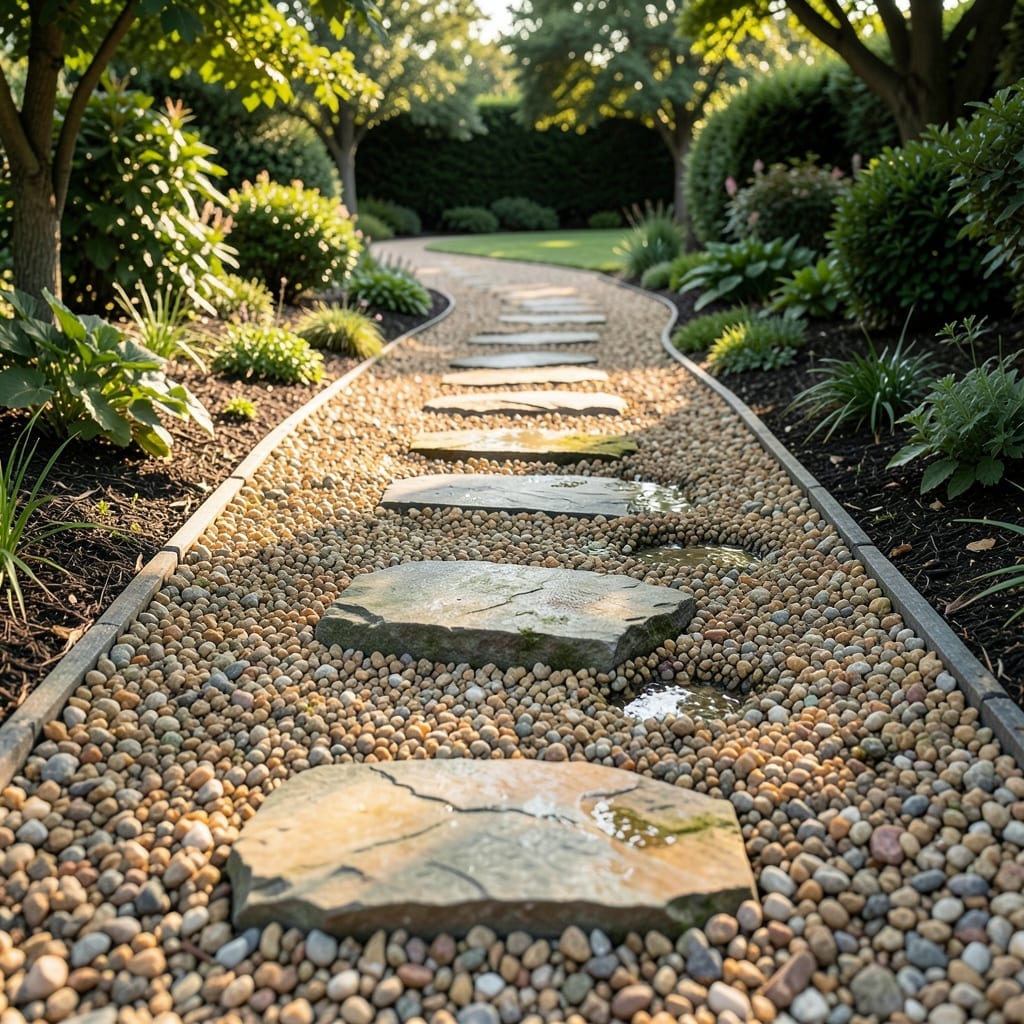 Gravel Pathway with Stepping Stones