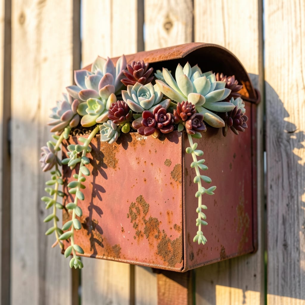 Succulent Mailbox Garden