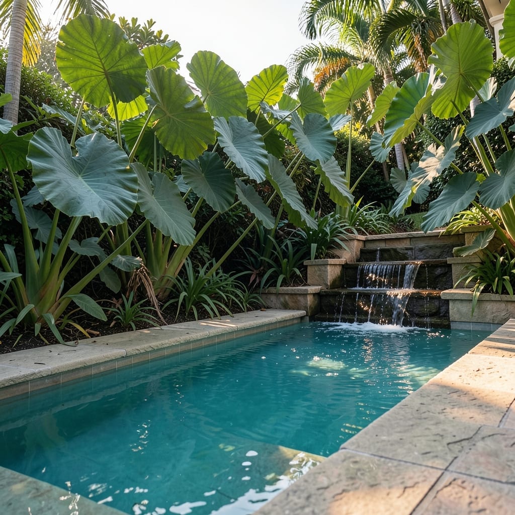 Tropical Poolside Oasis Garden