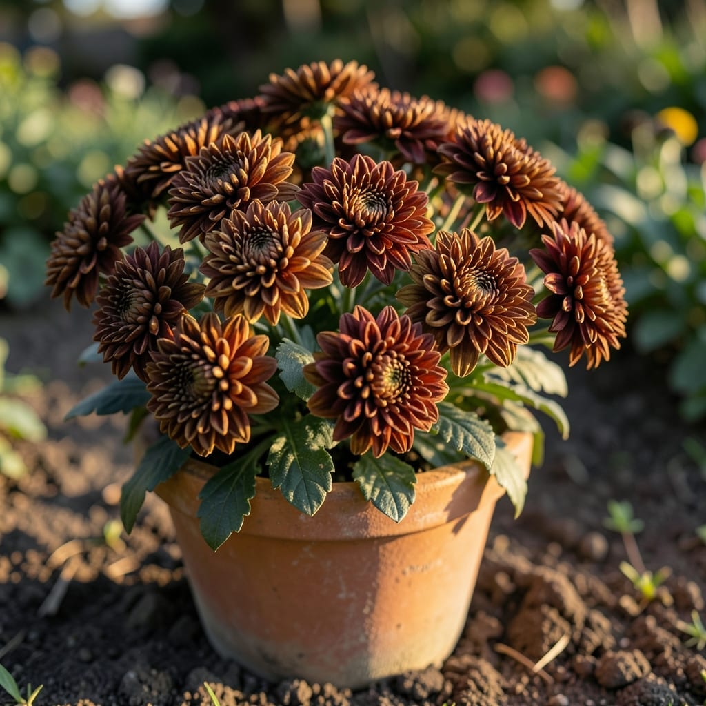 Chrysanthemums in Autumn Hues