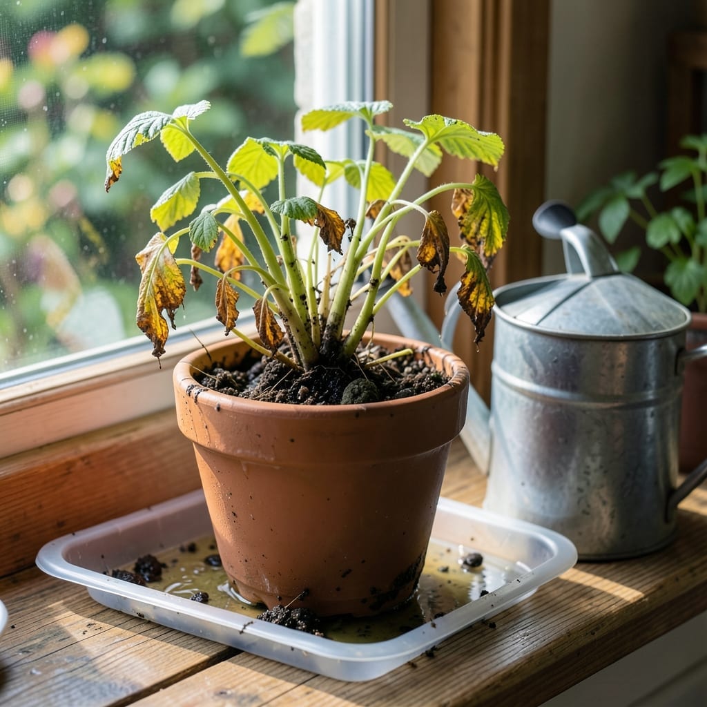 What Does A Plant Look Like When It's Overwatered: Soggy Soil and Yellowing Leaves