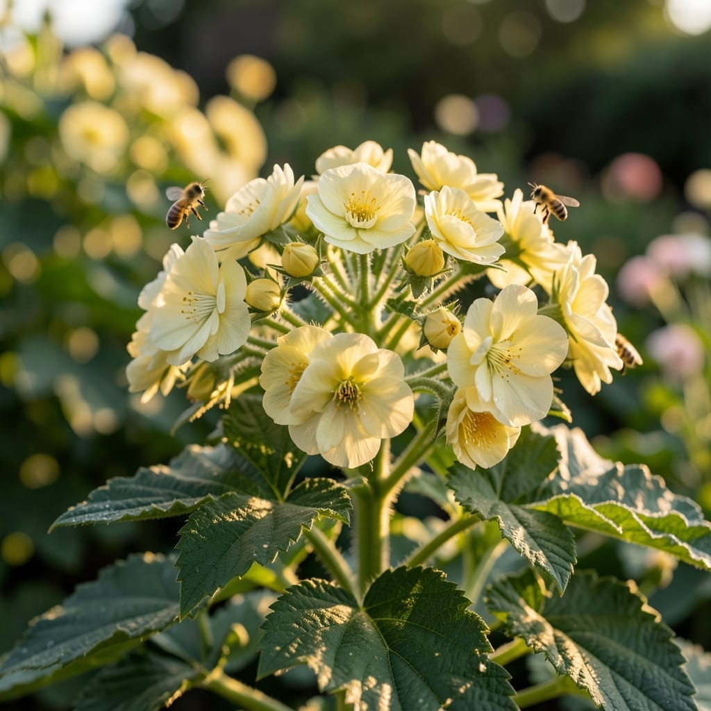 Golden Raspberry Bush Flowers