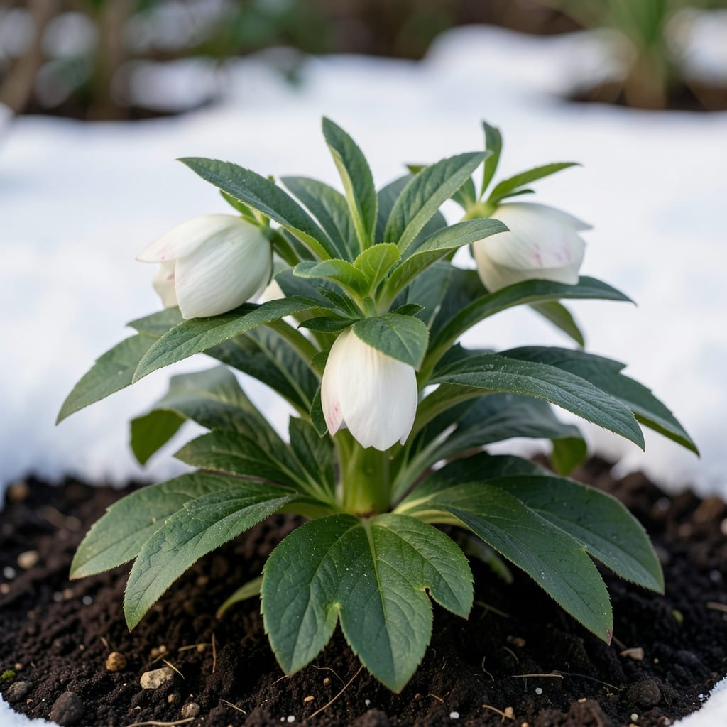 Red Flower in Snow: Winter’s Delicate Bloom Amidst Frost