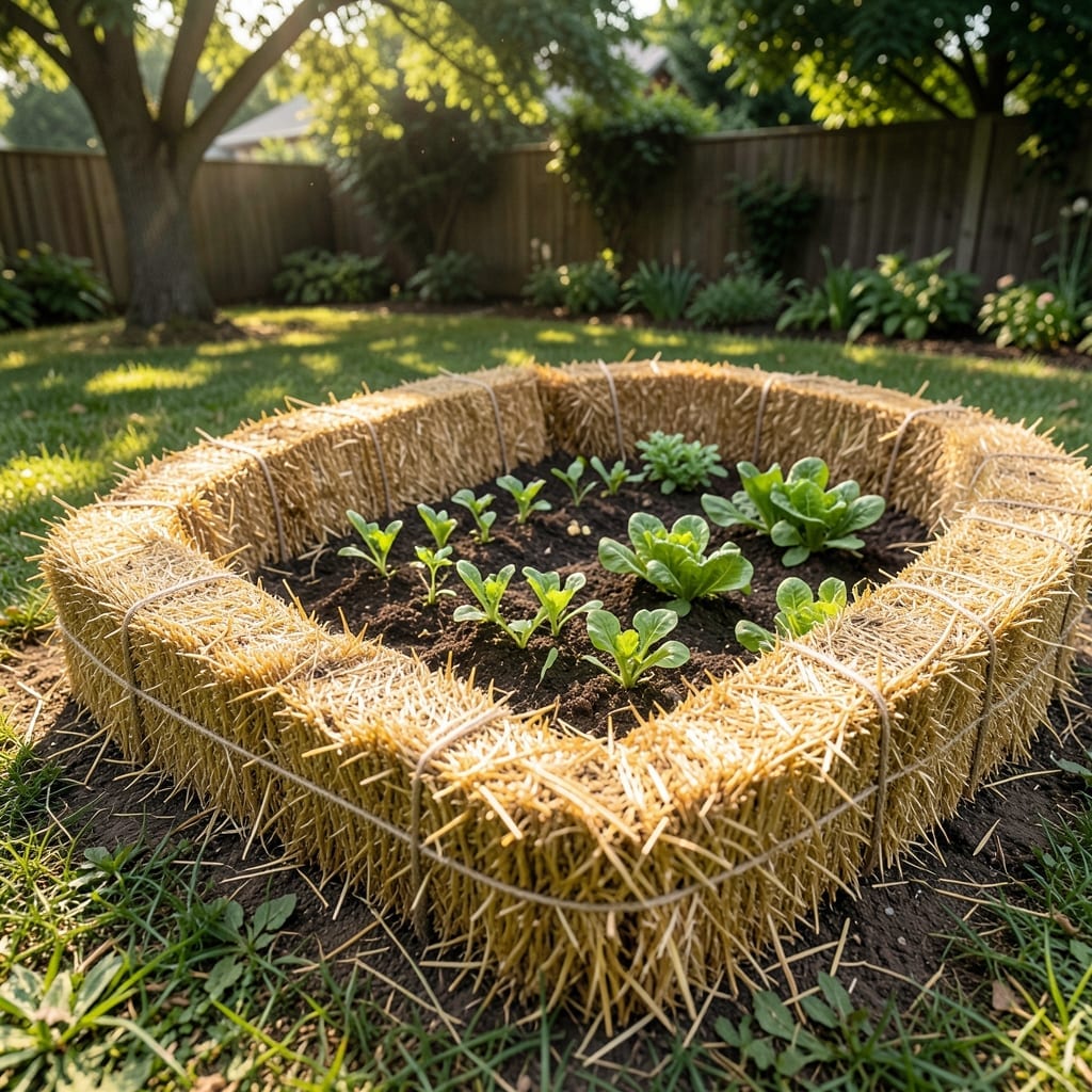 Straw Bale Raised Garden