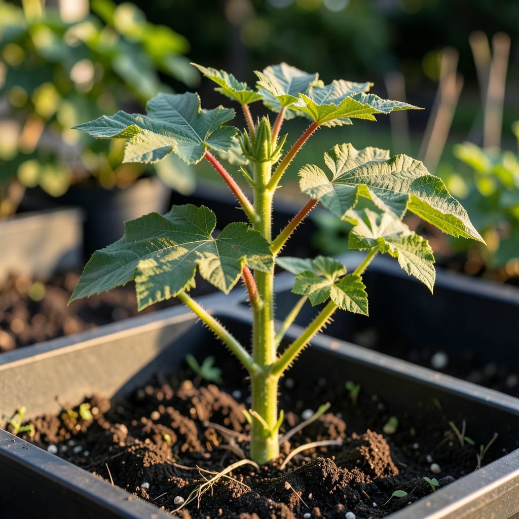 Okra Sprouts Look Like: Tiny Green Pods With Star-Shaped Cross Sections