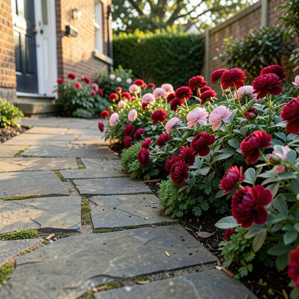 Dwarf Peony Edging for Paths