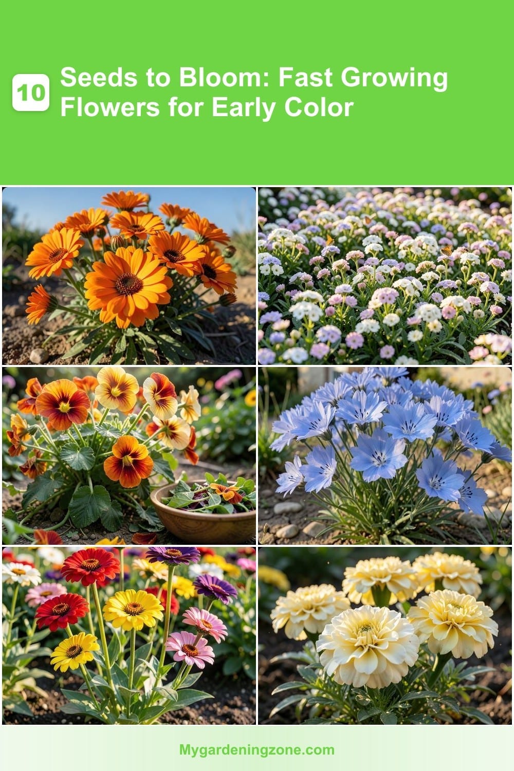 10 Seeds to Bloom: Fast Growing Flowers for Early Color 10 Seeds to Bloom: Fast Growing Flowers for Early Color