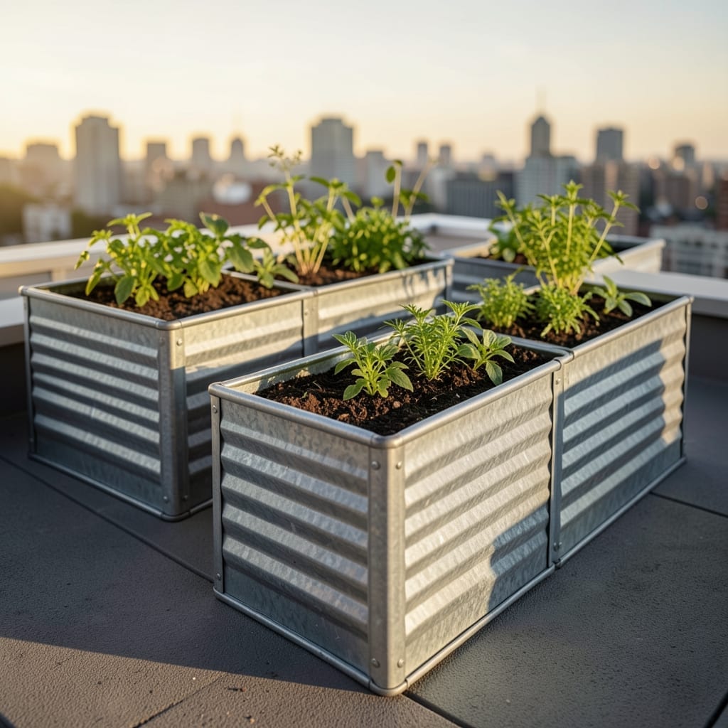Corrugated Metal Planters
