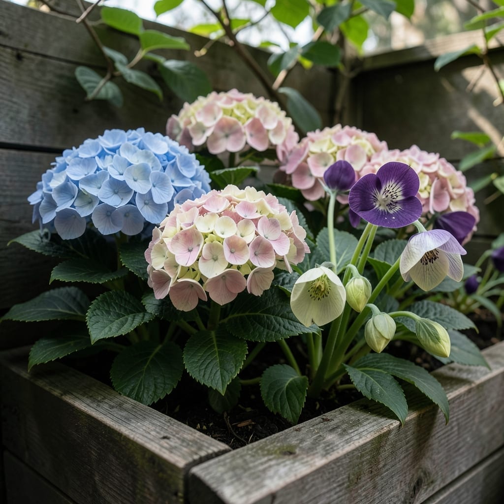 Hydrangea and Hellebore Combo