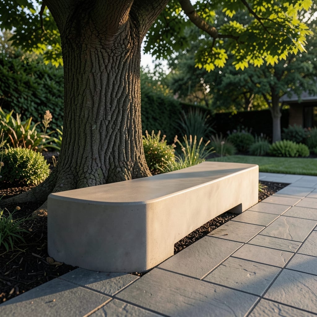 Built-In Concrete Tree Bench