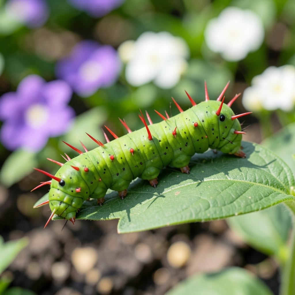 Green Caterpillar Red Spike: Organic Control for Healthy Foliage