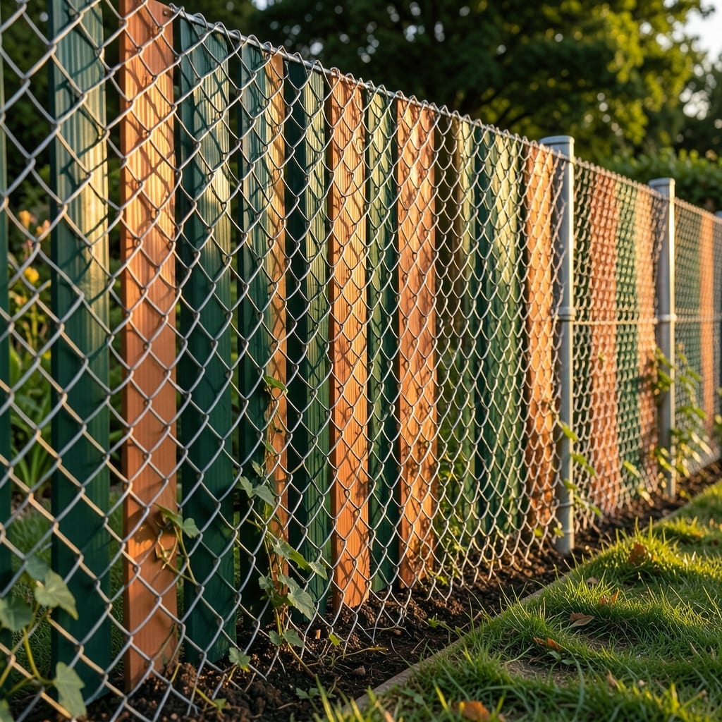 Chain Link Fence with Slats
