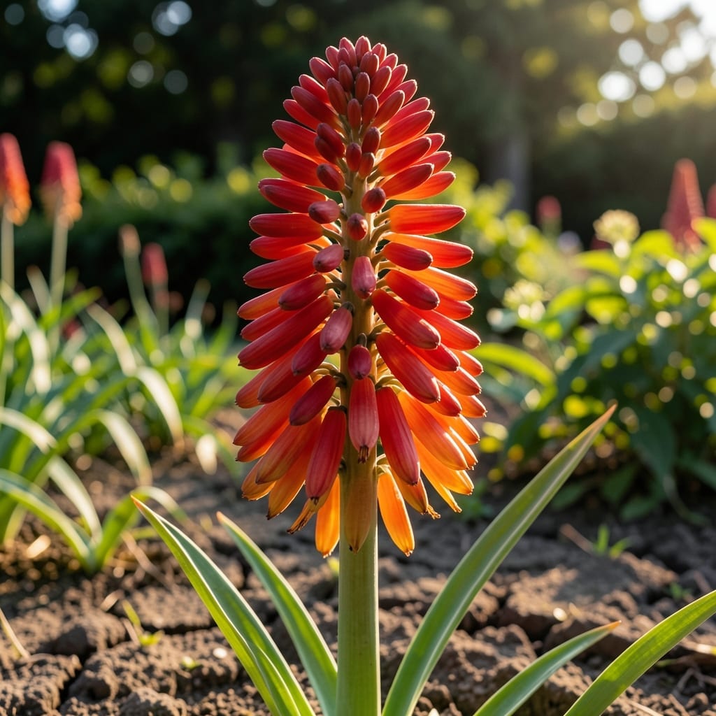 Torch Lily Vibrant Red Blooms