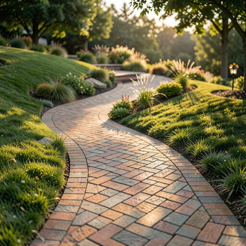 Curved Paver Pathway Design