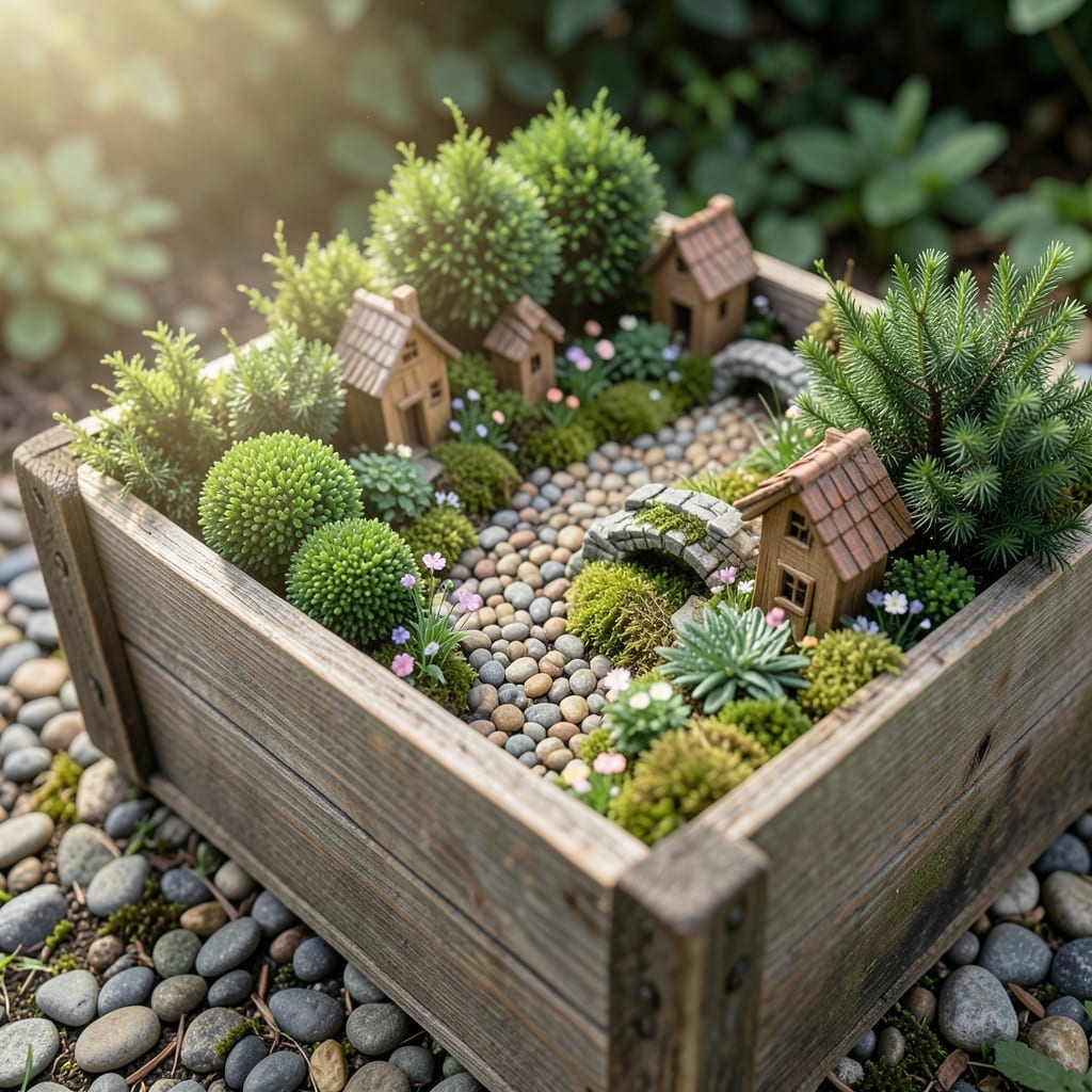 Wooden Crate Fairy Village