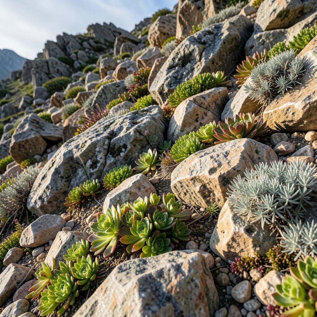 Rock Garden with Alpine Plants