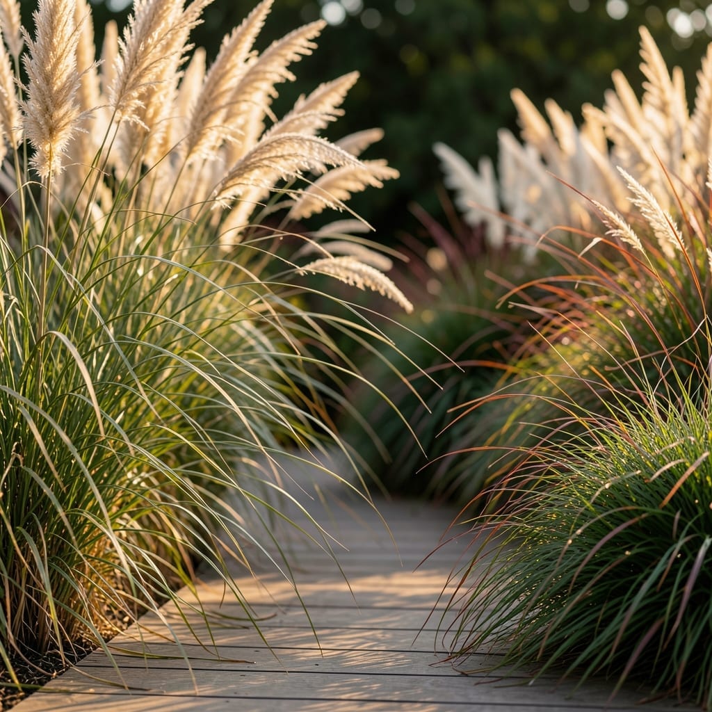 Tall Ornamental Grass Cluster
