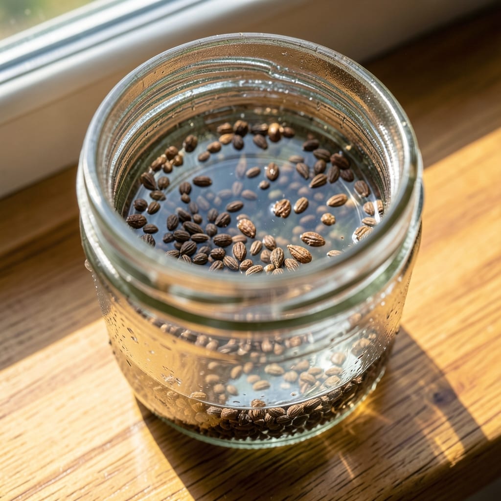 Pre-Soaking Basil Seeds Overnight