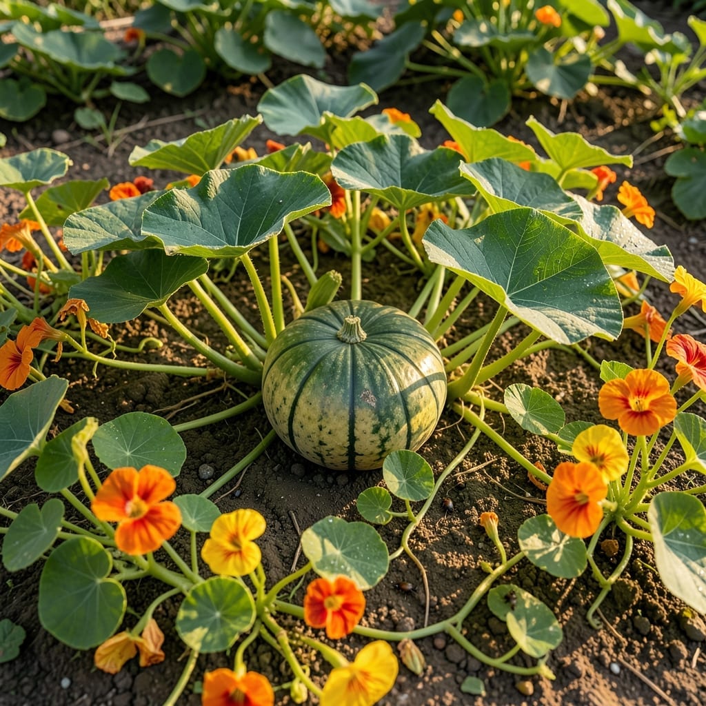 Squash and Nasturtiums