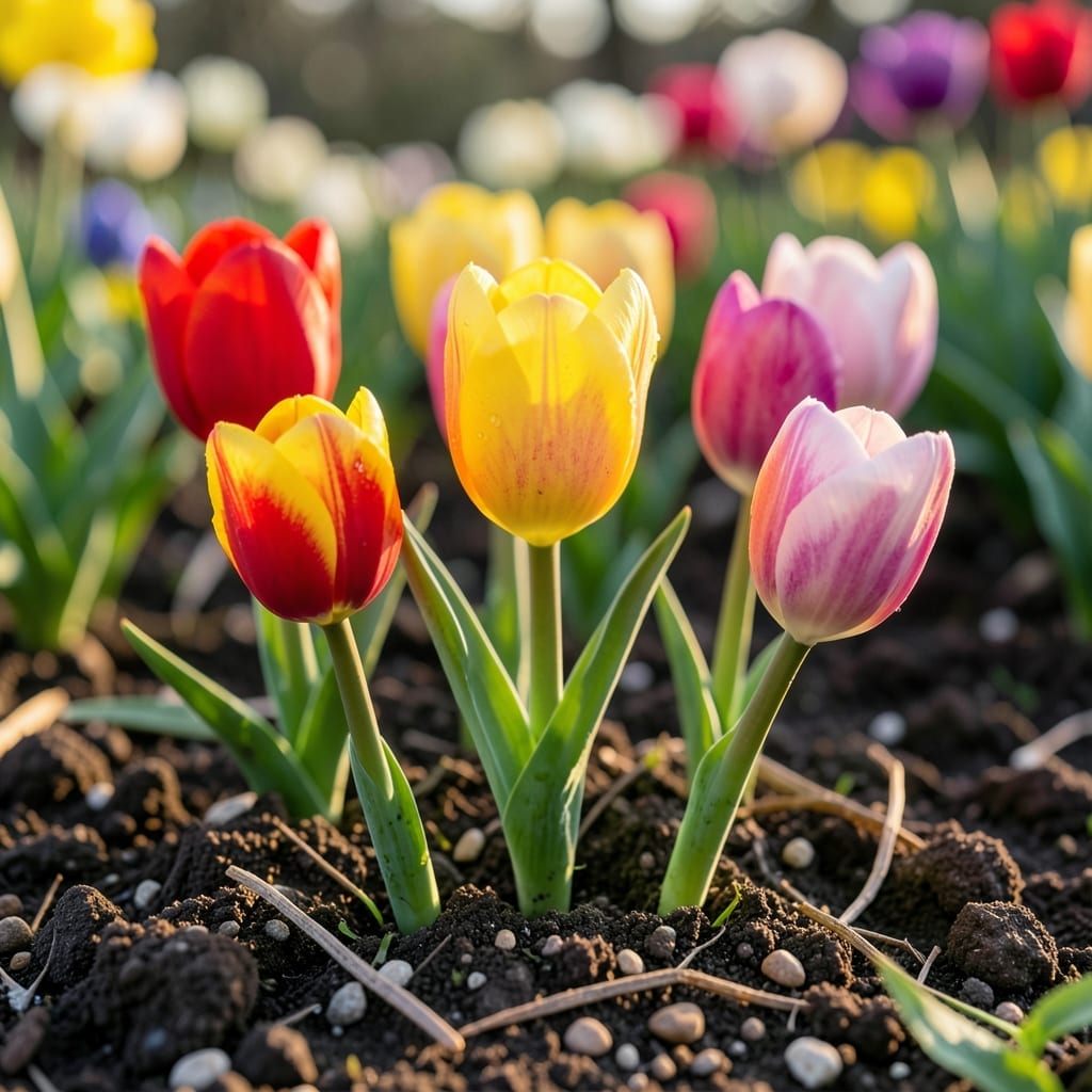 Tulips in Spring Gardens