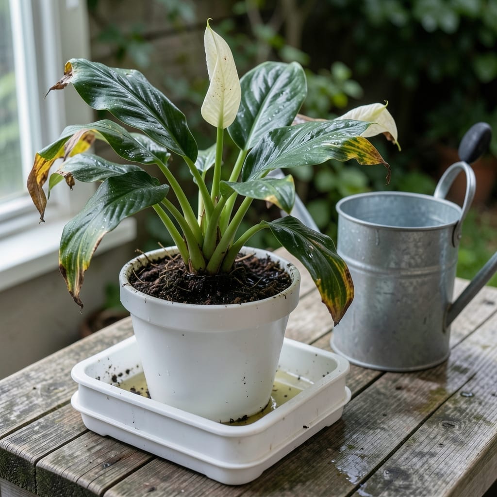 What Does An Overwatered Peace Lily Look Like: Yellow Leaves and Soggy Soil Clues What Does An Overwatered Peace Lily Look Like: Yellow Leaves and Soggy Soil Clues