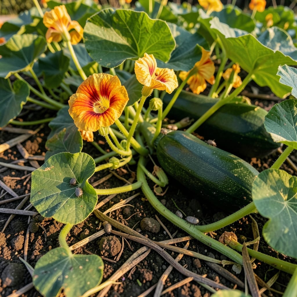 Squash with Nasturtiums