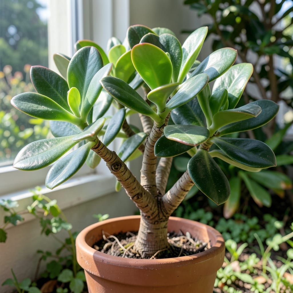 Jade Plant with Oval Leaves