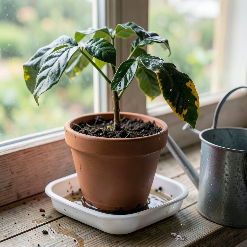 Overwatered Coffee Plant: Signs and Rescue Steps for Healthy Foliage Overwatered Coffee Plant: Signs and Rescue Steps for Healthy Foliage