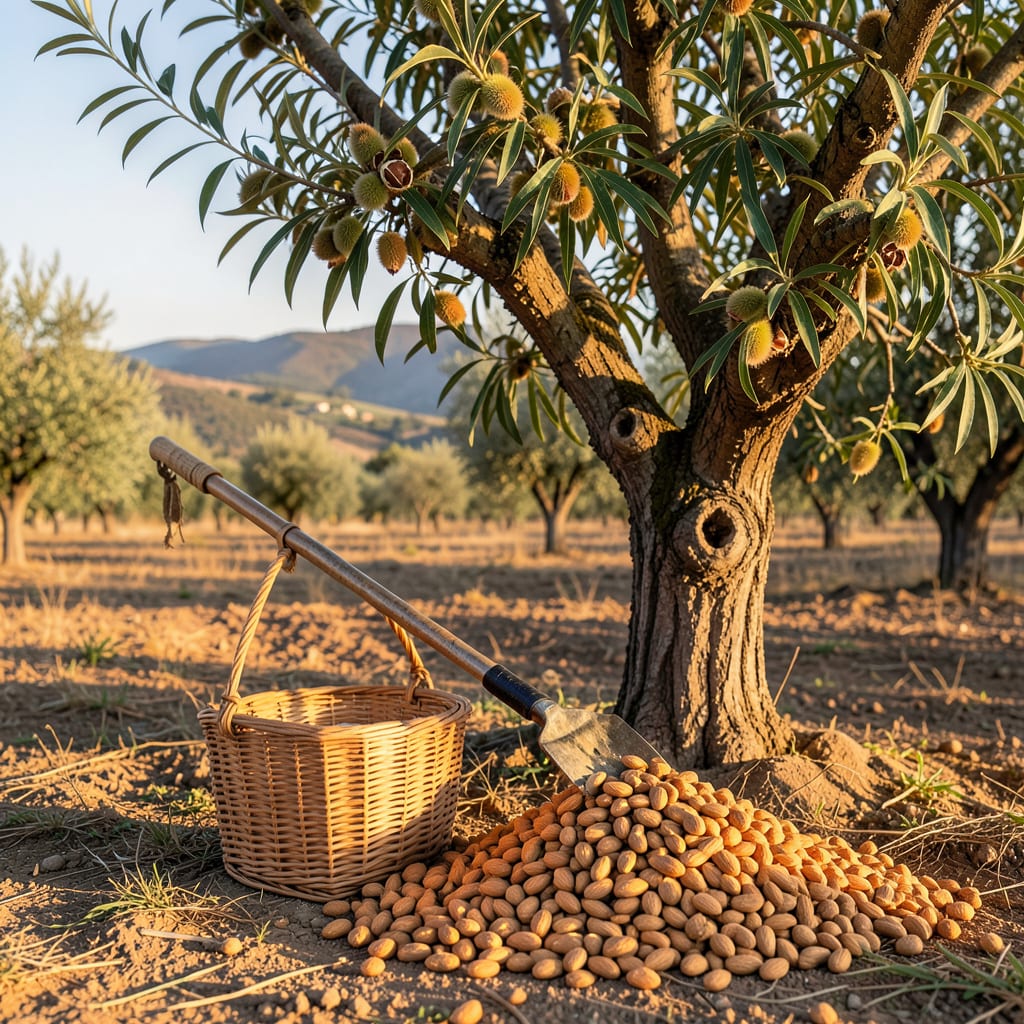 Visual representation of Almond Tree Harvest Time: When and How to Pick for Maximum Flavor