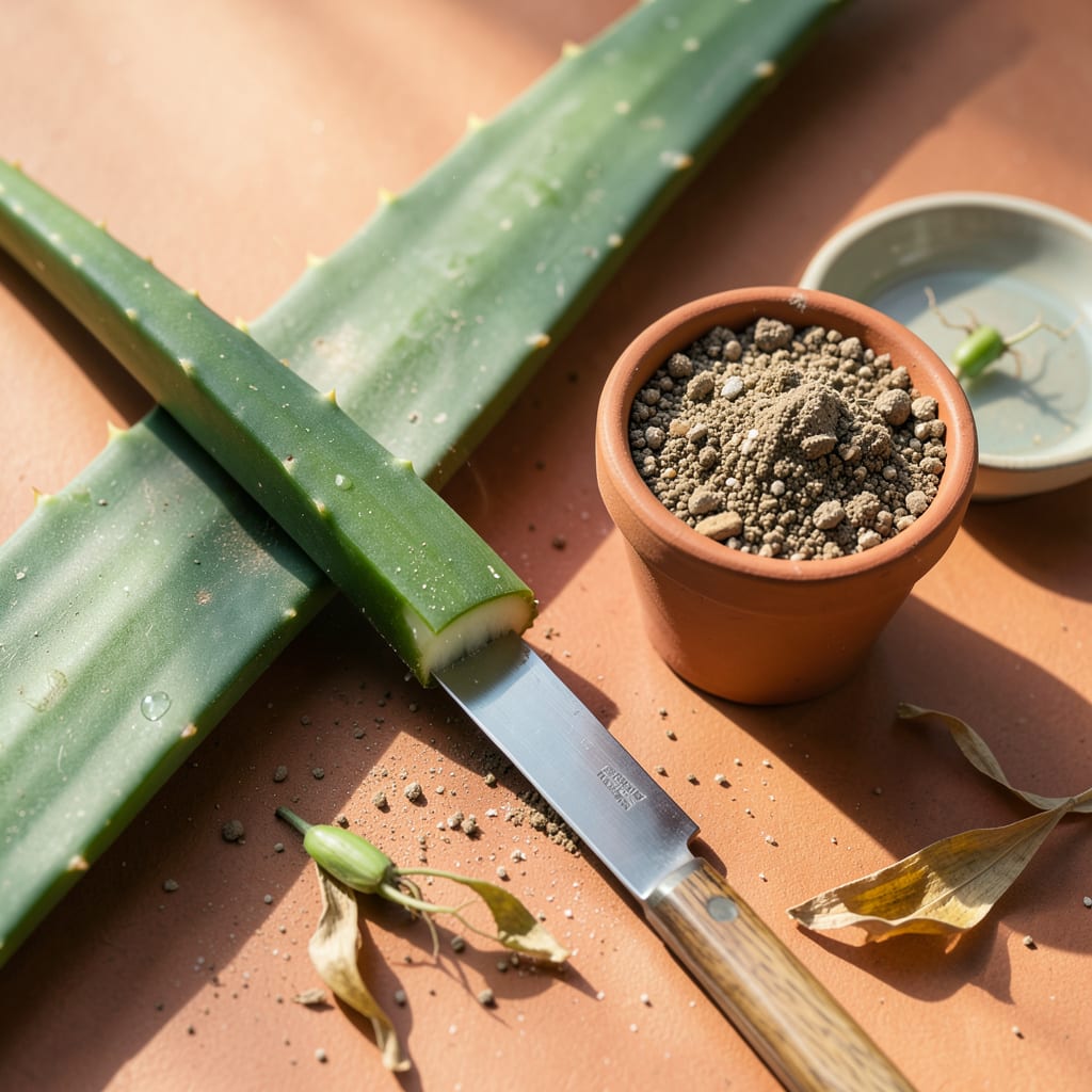 Aloe Vera Cutting Transplant: Foolproof Steps for Thriving Roots illustration with key details