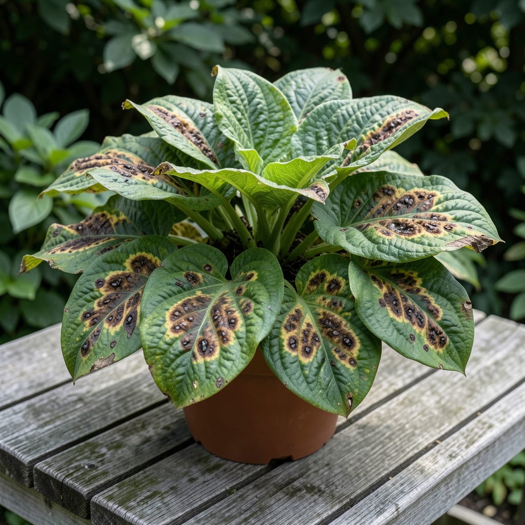 Comprehensive anthracnose hosta diseases pictures visual reference