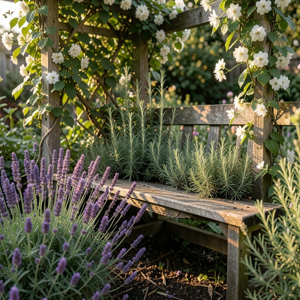 Corner Seating with Aromatic Plants