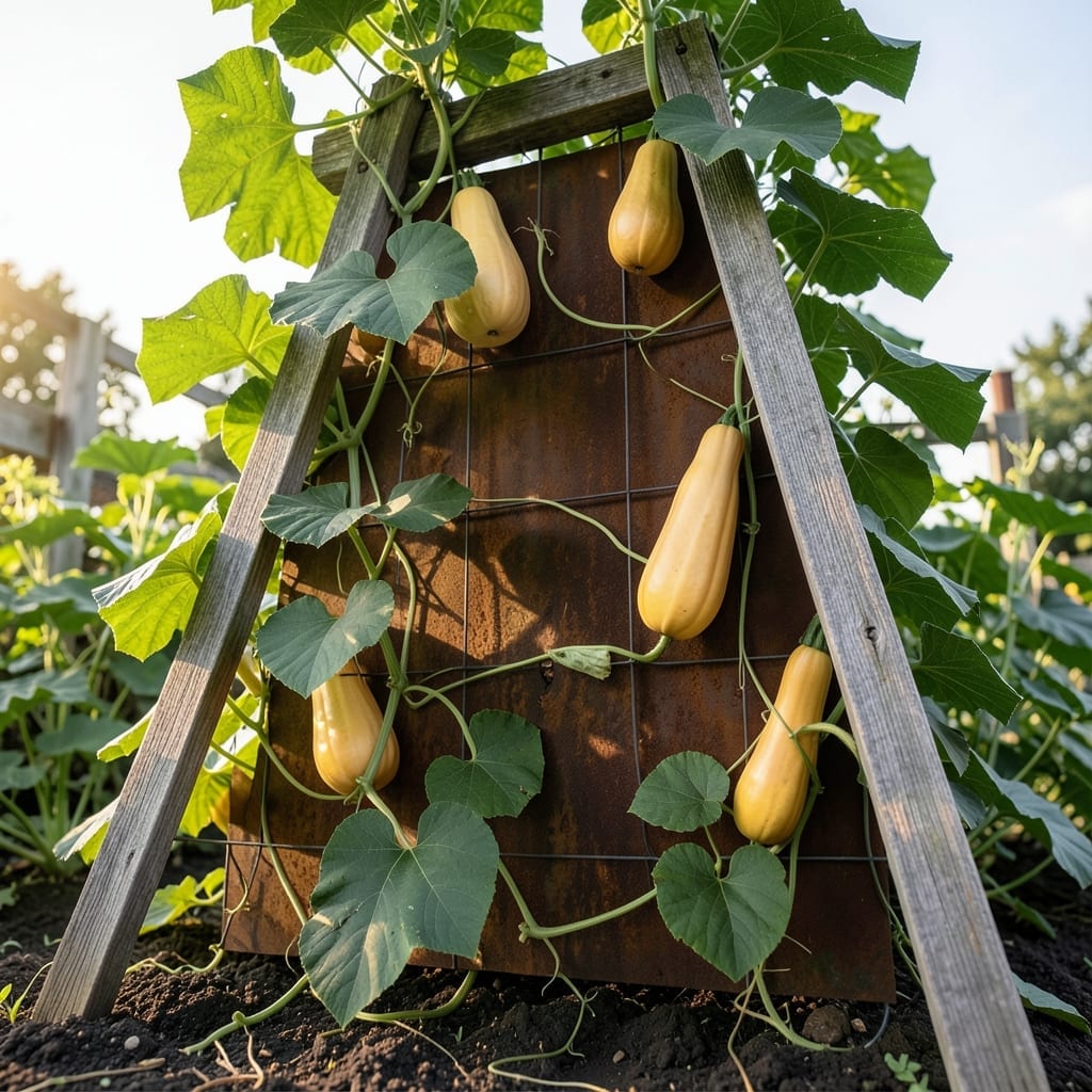 Squash Vines for Vertical Growth
